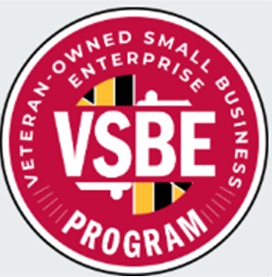 Veteran-Owned Small Business Enterprise (VSBE) logo with patriotic colors.