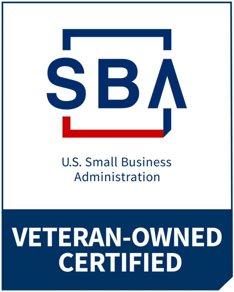 Logo indicating SBA Veteran-Owned Small Business certification.